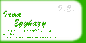 irma egyhazy business card